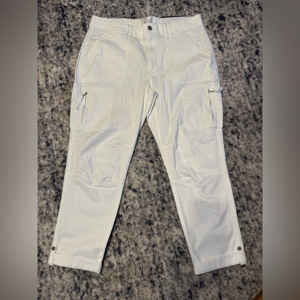 Brand New White House Black Market Women's Crisp White Cargo Pants